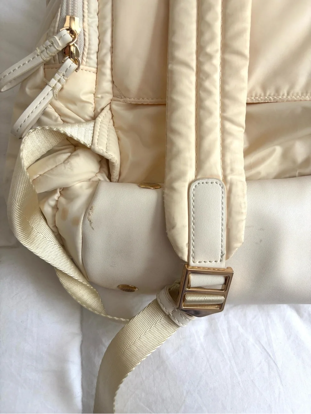 Caraa Cirrus Nylon Backpack in Vanilla